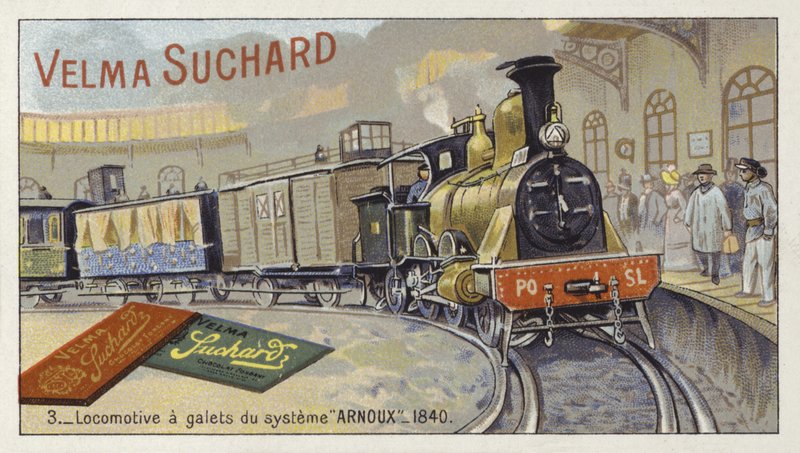 Dampflokomotive mit Arnoux-System, 1840 von European School