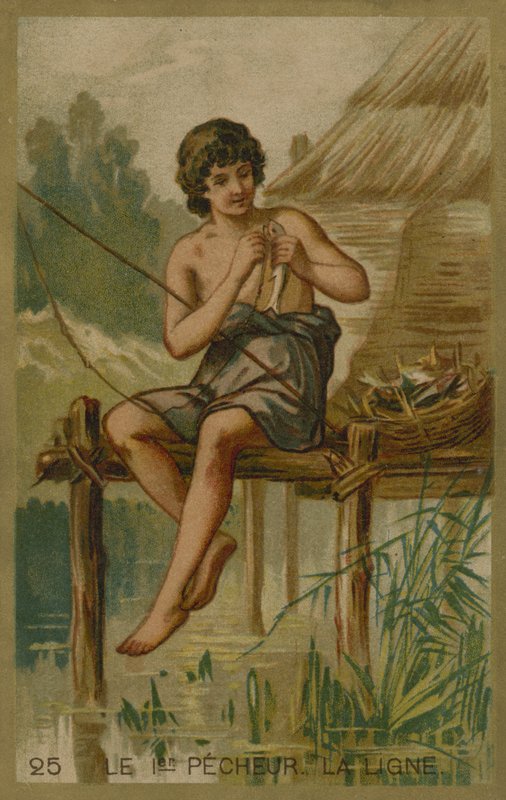 Der erste Fischer. Angelschnur von European School