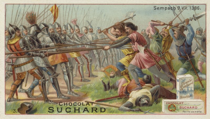 Schlacht bei Sempach, Schweiz, 9. Juli 1386 von European School