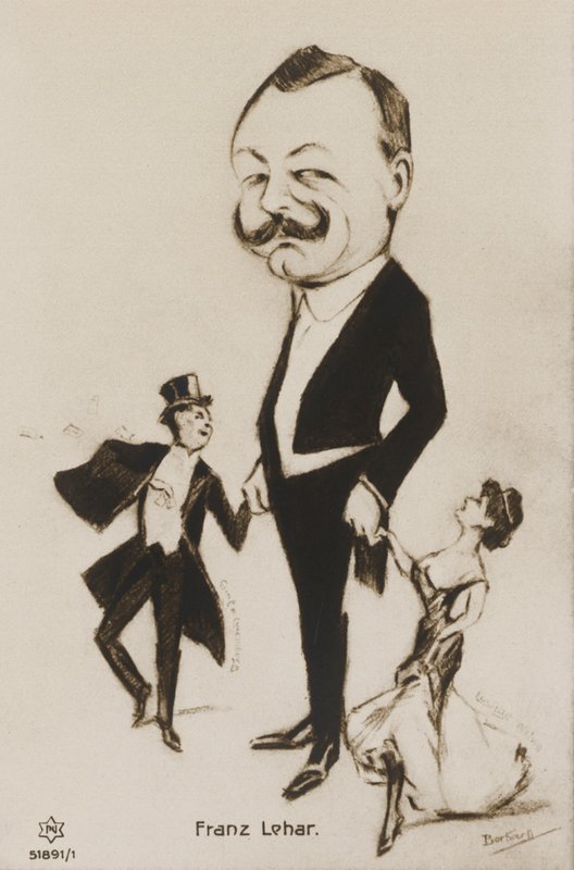 Karikaturporträt von Franz Lehar von European School