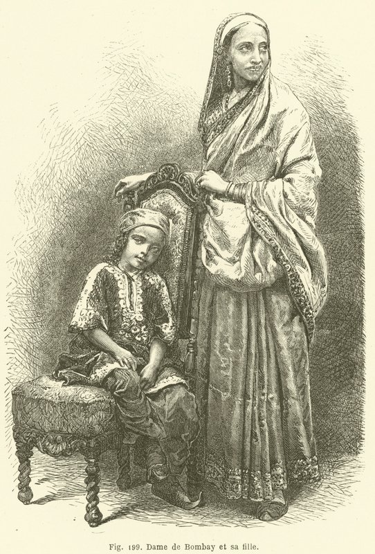 Dame von Bombay und ihre Tochter (Stich) von European School