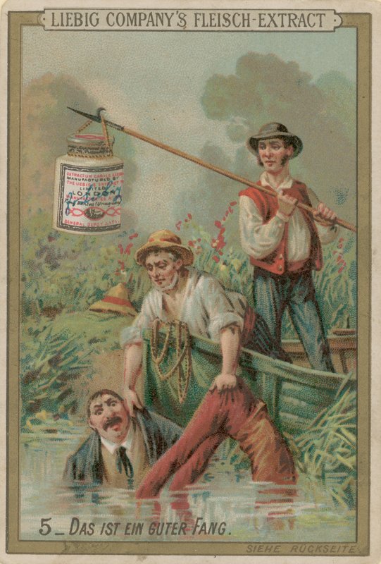 Fischer wird aus dem Fluss gezogen von European School