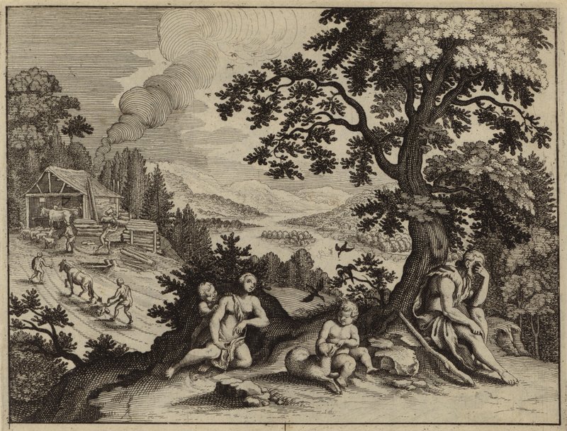 Gottes Bestrafung von Adam und Eva von European School