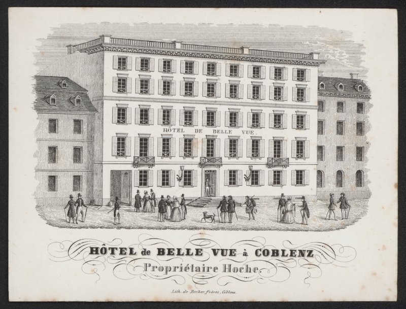 Hotel De Belle Vue, Koblenz (Gravur) von European School