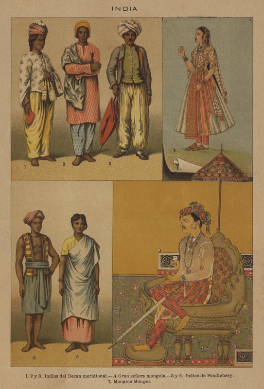 Indien (Farblithografie) von European School