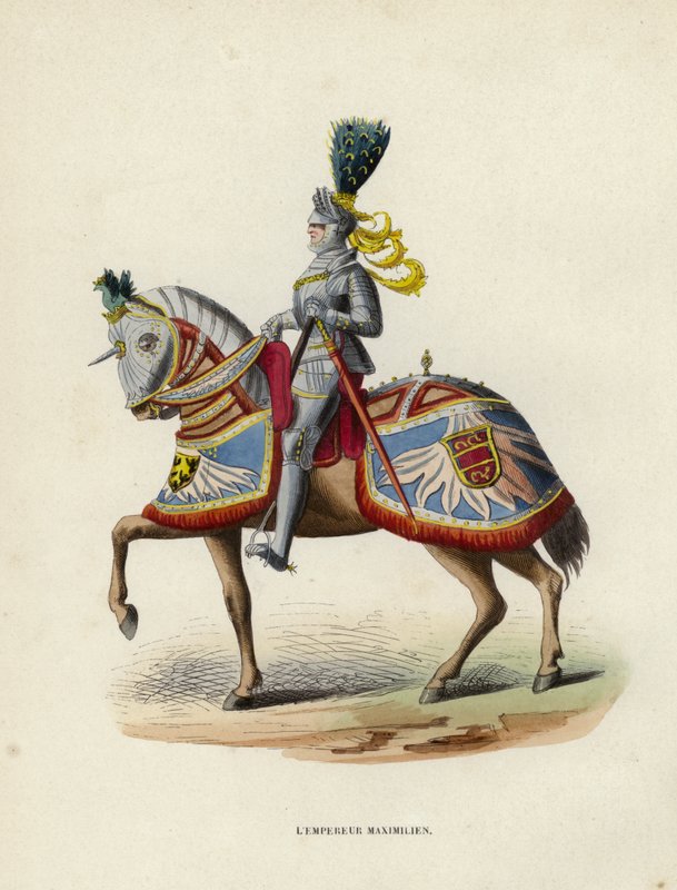 Kaiser Maximilian (farbige Gravur) von European School