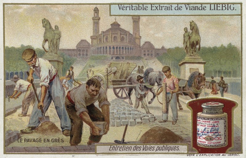 Verlegen von Sandsteinpflaster von European School