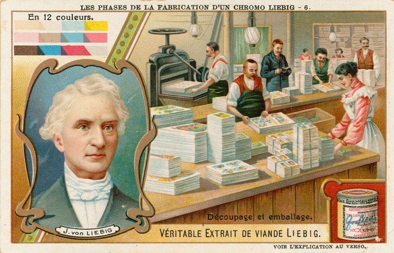 Herstellung einer Liebig-Chromolithographie von European School