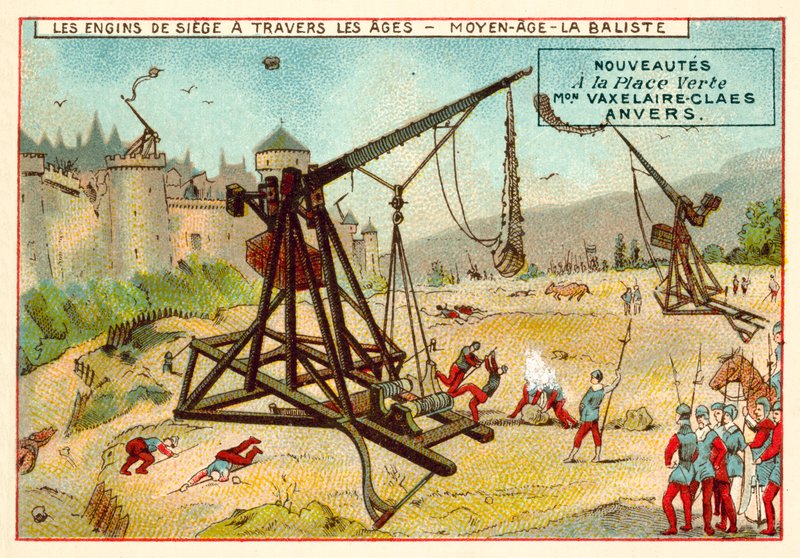 Mittelalterlicher Trebuchet von European School