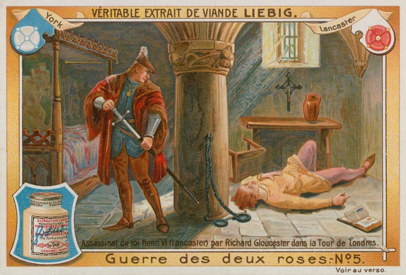 Mord an König Heinrich VI. (Chromolithographie) von European School