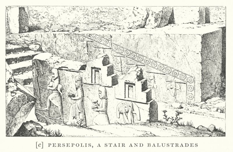 Persepolis, eine Treppe und Balustraden von European School