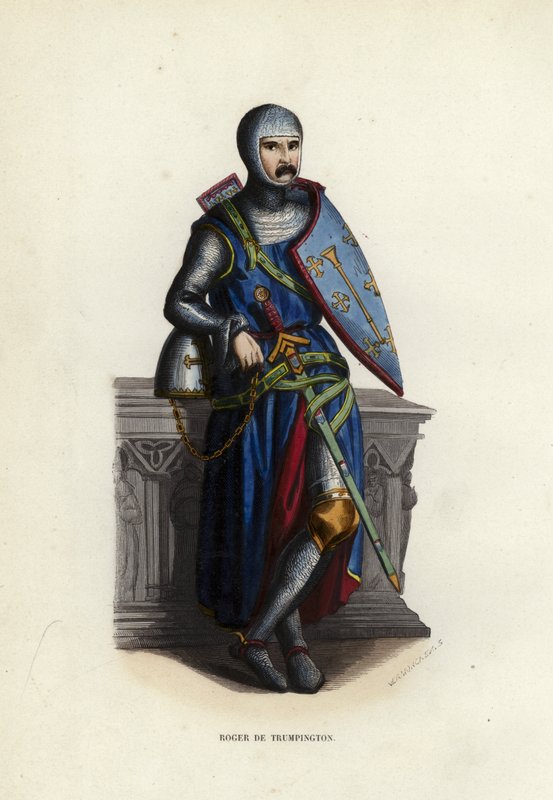 Roger de Trumpington (farbige Gravur) von European School