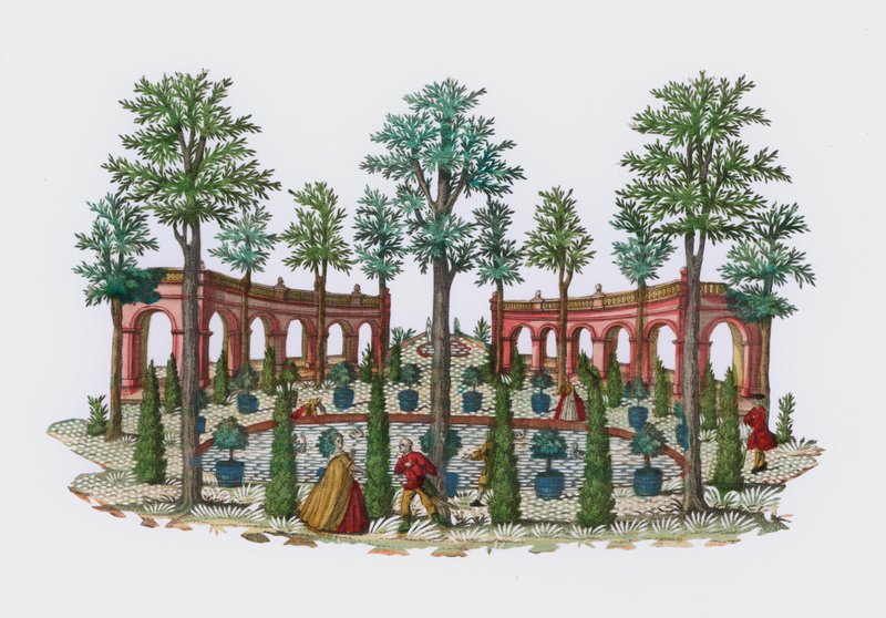 Szene in einem italienischen Garten von European School