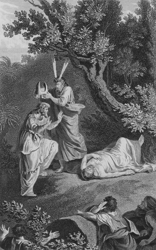 Der Tod Aarons (Gravur) von European School