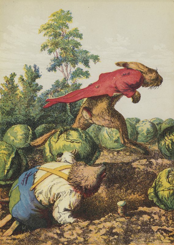Der Hase und der Igel (Farblitho) von European School