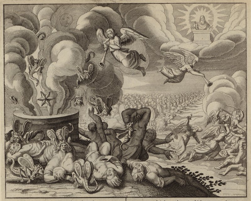 Der Abgrund und die Heuschrecken (Gravur) von European School