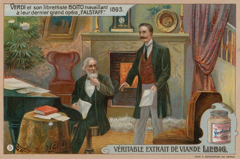 Verdi und Boito komponieren Falstaff von European School