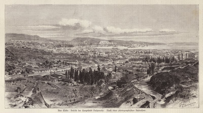 Ansicht von Valparaiso, Chile von European School
