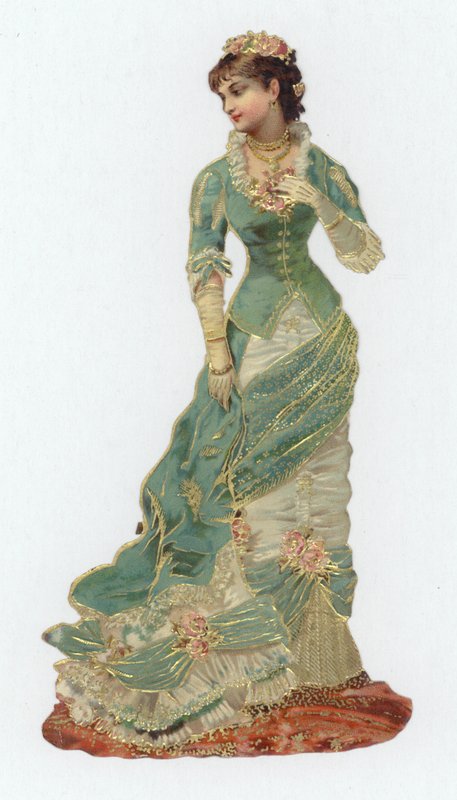 Frau im viktorianischen Kleid von European School