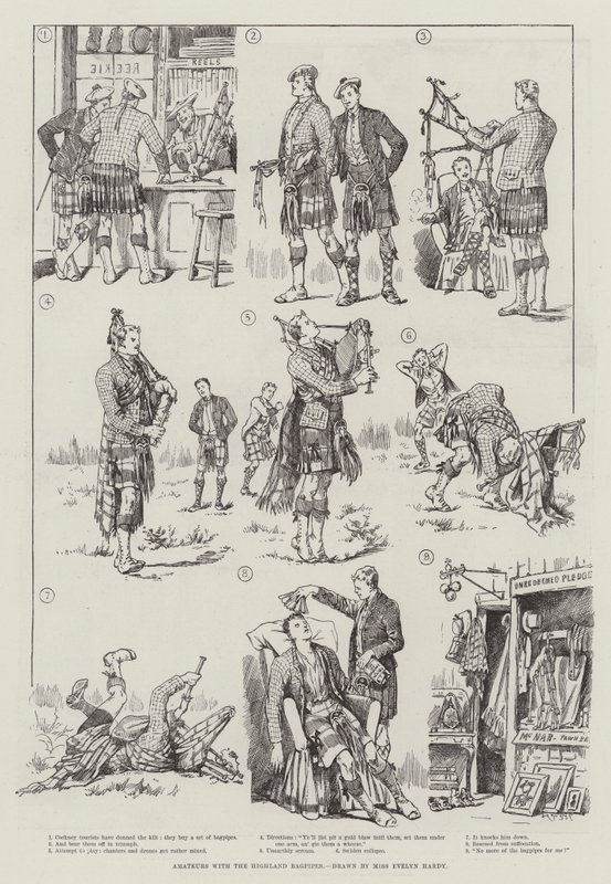 Amateure mit den Highland-Dudelsäcken von Evelyn Stuart Hardy