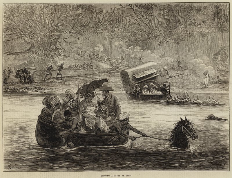 Flussüberquerung in Indien von Felix Regamey