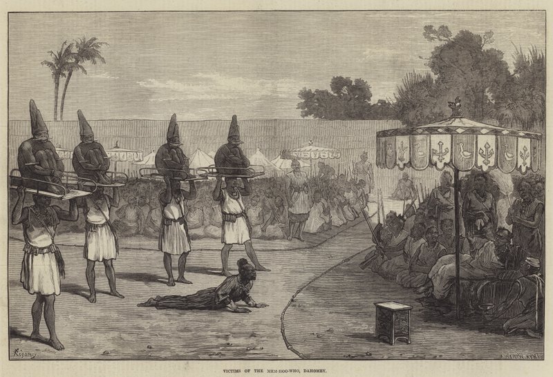 Opfer des Mem-hoo-who, Dahomey von Felix Regamey