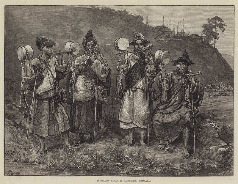 Reisende Lamas in Darjeeling, Himalaya von Felix Regamey