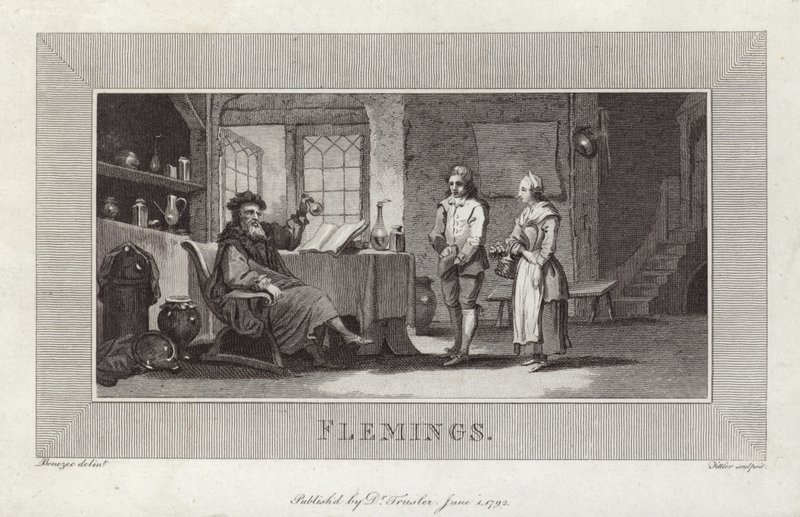 Flemings. Gravur von Dienern und Meister. von Flemish School