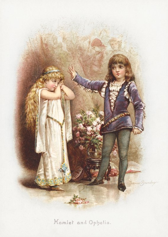 Hamlet und Ophelia (Chromolitho) von Frances Brundage