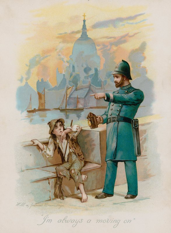 "Ich bin immer unterwegs" (Chromolithografie) von Frances Brundage