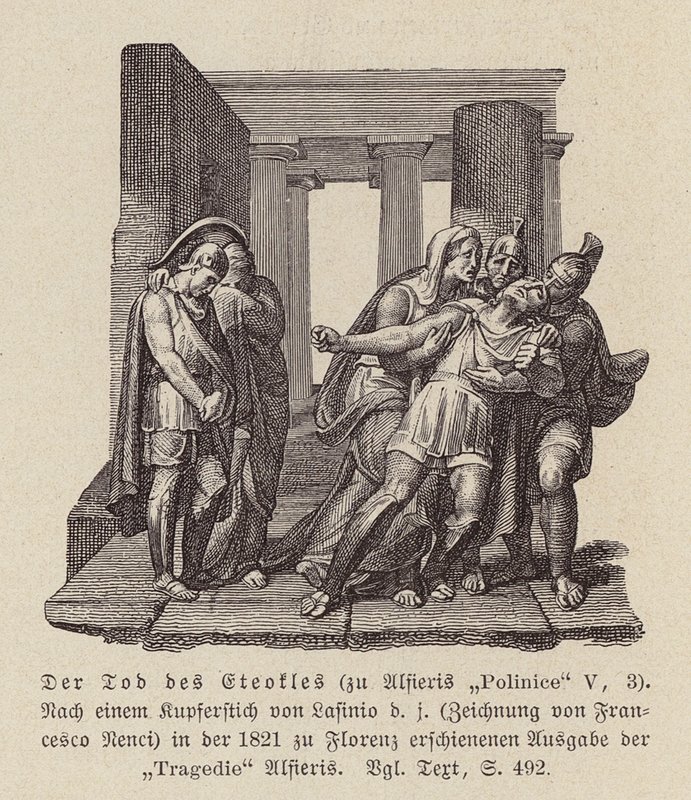Der Tod von Eteokles (Gravur) von Francesco Nenci