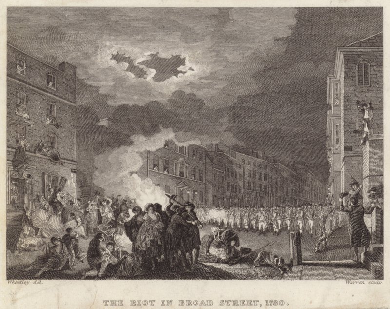 Aufruhr in der Broad Street im Jahr 1780 von Francis Wheatley