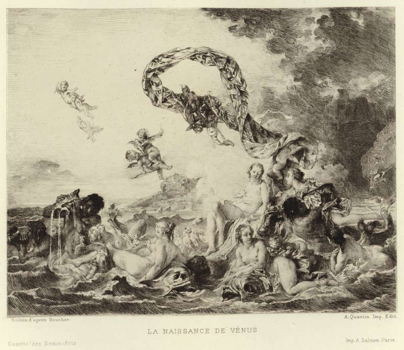 Die Geburt der Venus (Gravur) von Francois (after) Boucher