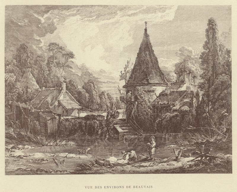 Ansicht der Umgebung von Beauvais (Gravur) von Francois (after) Boucher