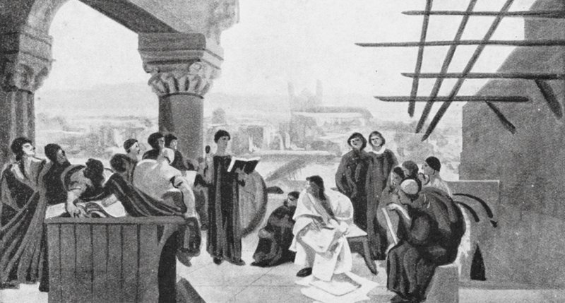 Die Schule von Abelard von Francois (after) Flameng