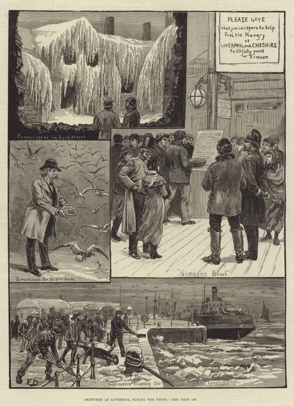 Skizzen in Liverpool während des Frosts von Frank Dadd