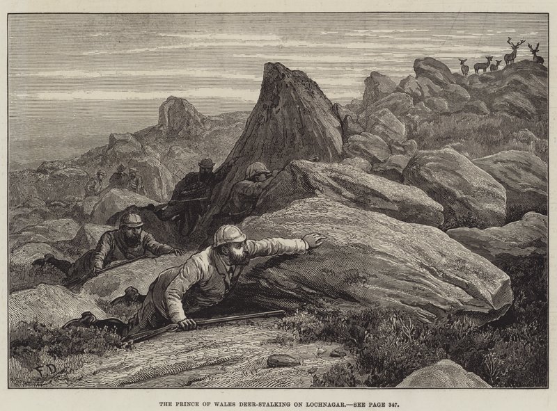 Der Prinz von Wales beim Hirschjagen auf Lochnagar von Frank Dadd