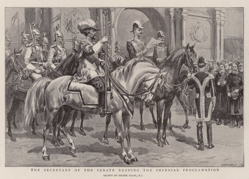 Der Sekretär des Senats liest die Kaiserliche Proklamation von Frank Dadd