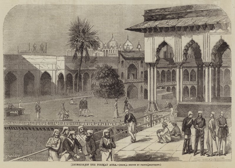 Innenansicht des Forts von Agra von Frank Vizetelly