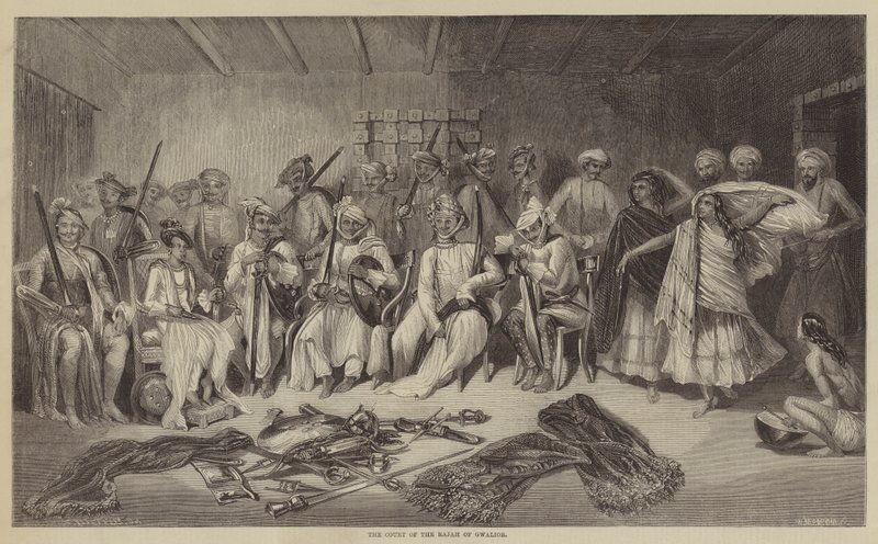 Der Hof des Rajas von Gwalior von Frank Vizetelly