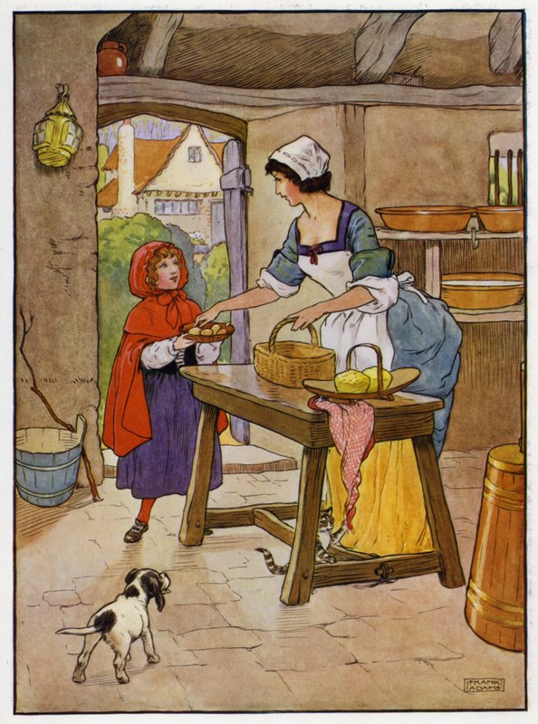 Rotkäppchen (Farblithografie) von Frank Adams
