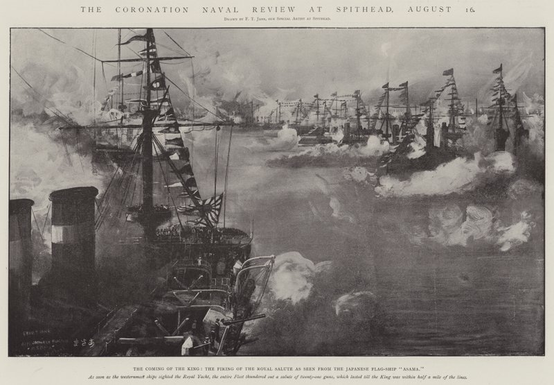 Die Krönungsflottenparade in Spithead, 16. August von Fred T. Jane