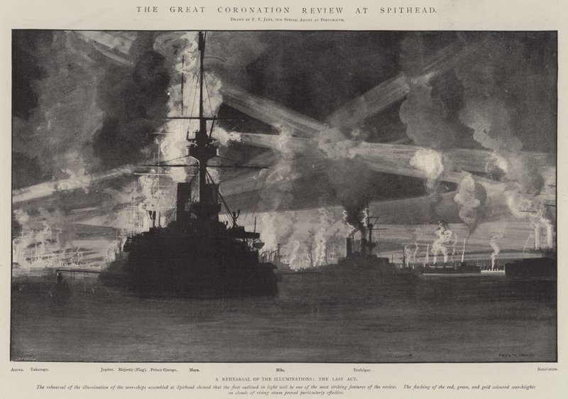 Die große Krönungsparade bei Spithead von Fred T. Jane