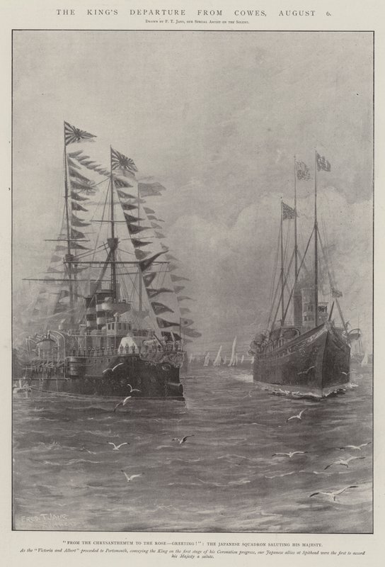 Die Abreise des Königs von Cowes, 6. August von Fred T. Jane