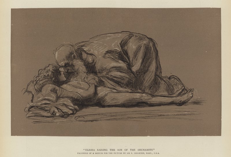 Elisa erweckt den Sohn der Schunemiterin von Frederic Leighton