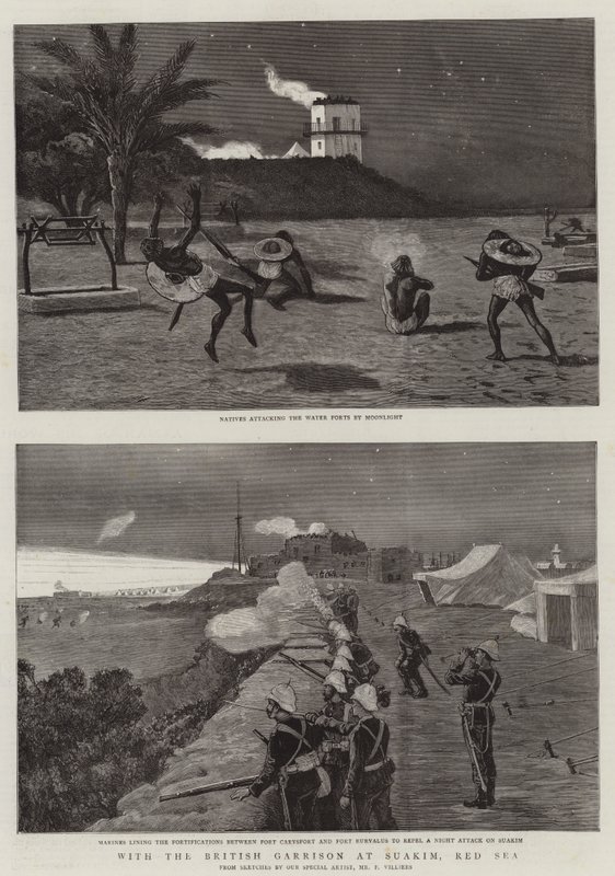 Mit der britischen Garnison in Suakim, Rotes Meer von Frederic Villiers