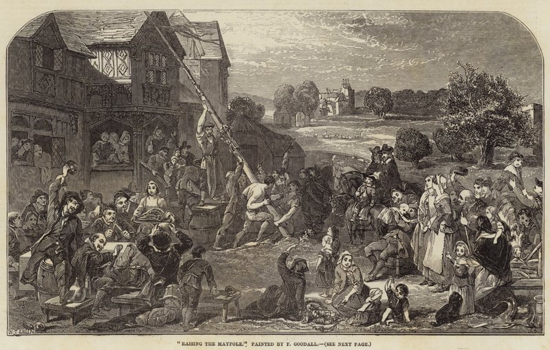 Aufstellen des Maibaums von Frederick Goodall