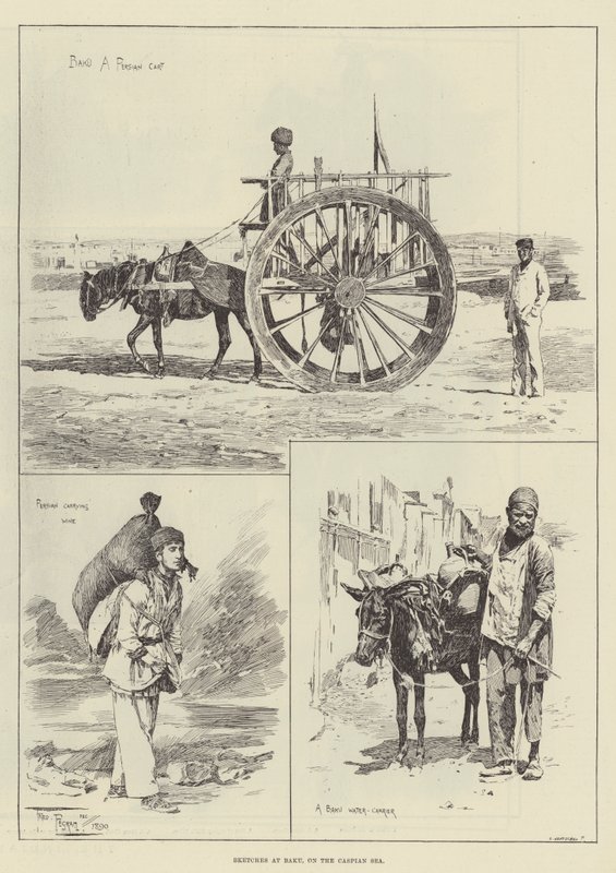 Skizzen in Baku am Kaspischen Meer von Frederick Pegram