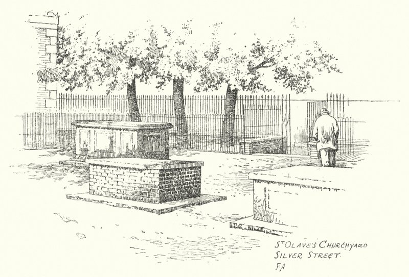 Kirchhof von St. Olave, Silver Street von Frederick Adcock
