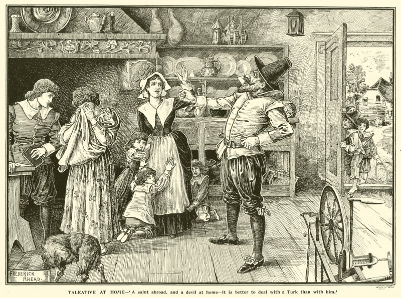 Der Schwätzer zu Hause (Gravur) von Frederick Hurten Rhead